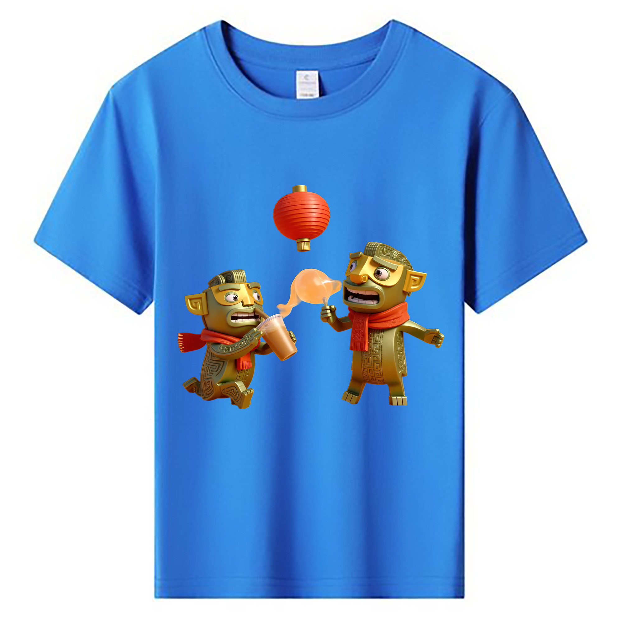 （画像用） Ne Zha 2 ナタ 魔童の大暴れ 綿100％キッズTシャツ（フロントプリント）